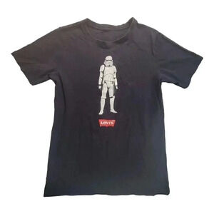 Levi's Kids Star Wars Stormtrooper Graphic T Shirt Black Cotton Size XL